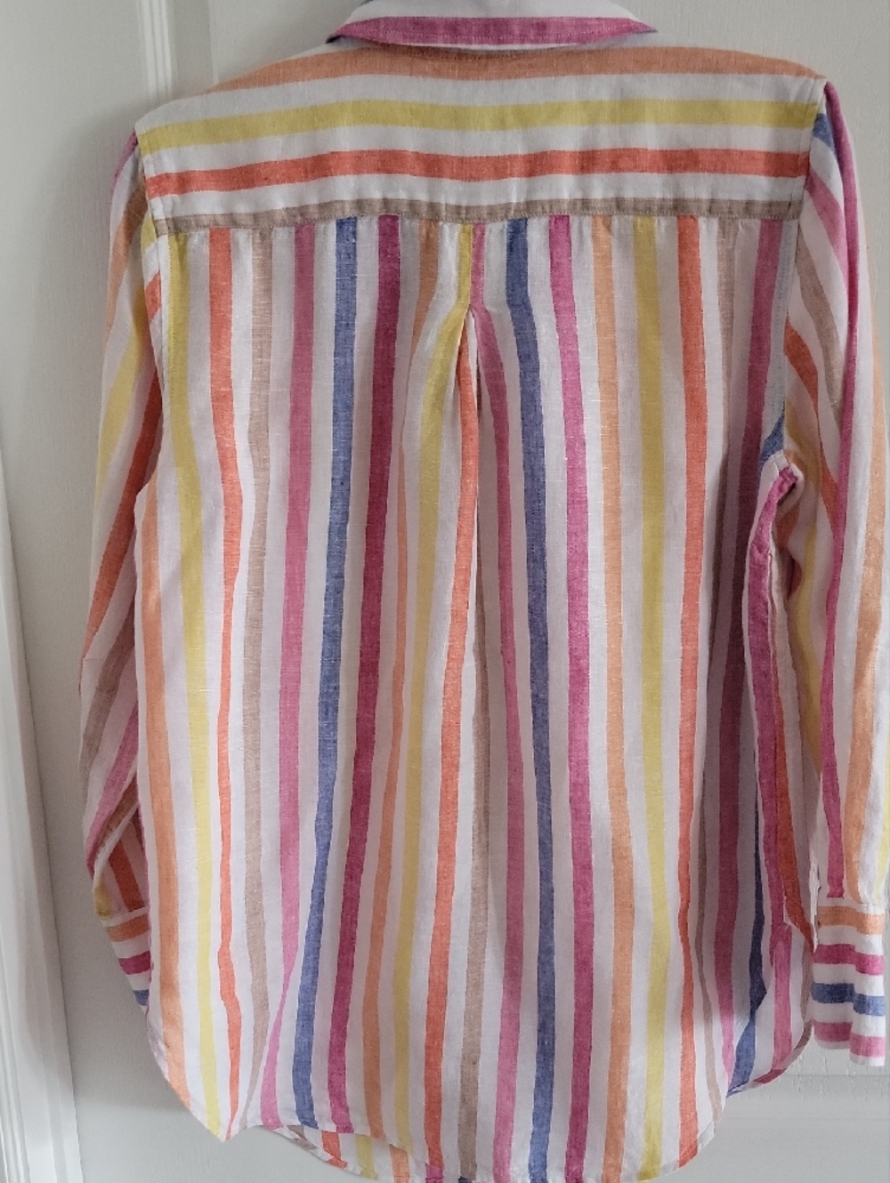 Talbots Linen Boyfriend Shirt - Rockport Stripe - Picture 7 of 9